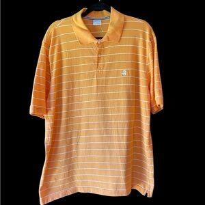 Brooks Brothers 346 Men’s XL Polo Shirt Orange Striped Short Sleeve Golf